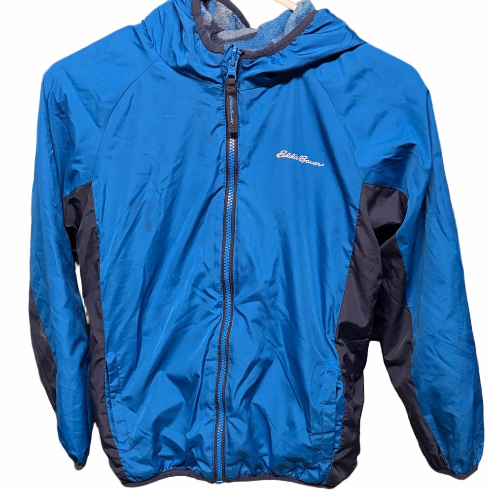Eddie Bauer Youth Reversible Hoodie Jacket | EUC | Sz L-XL - Picture 1 of 5
